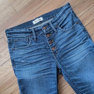 Madewell high riser skinny button fly jeans 28tall